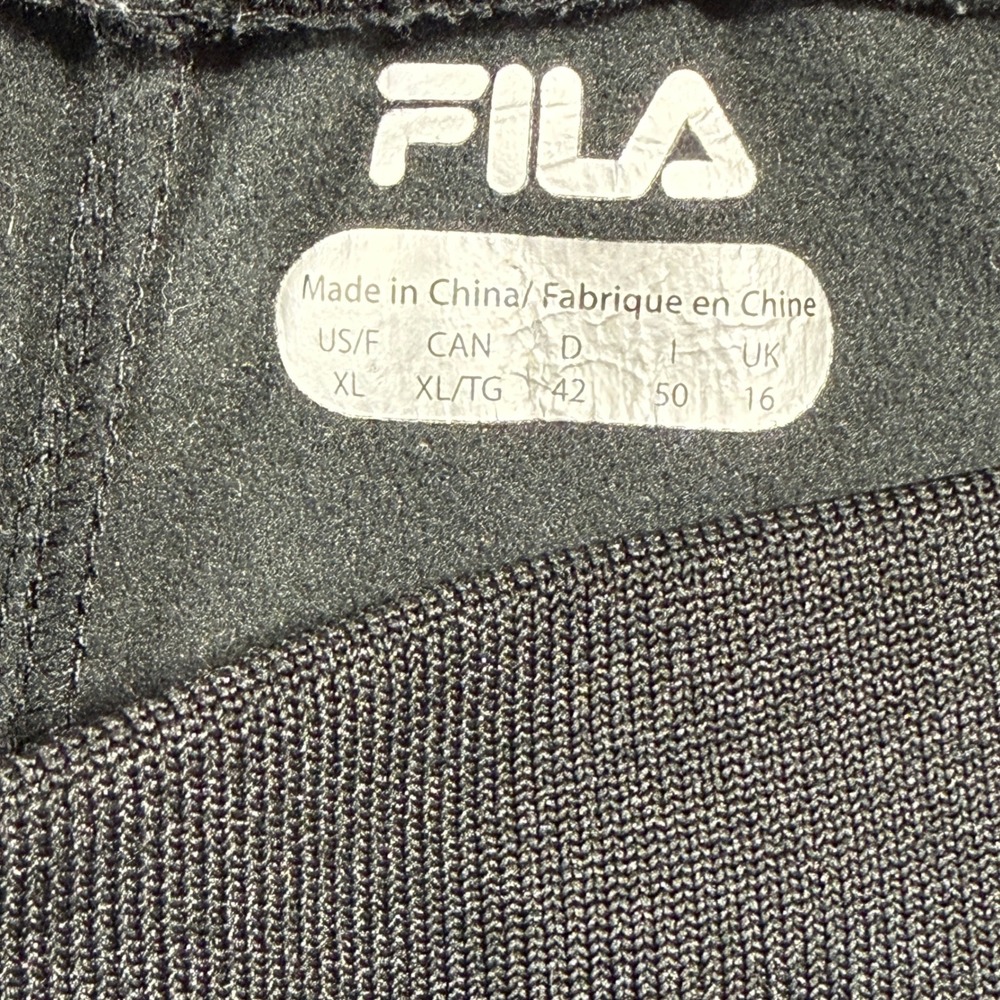 FILA Track Pants Womens XL Black Logo Tape Ankle Zip Sportswear - Picture 3 of 12